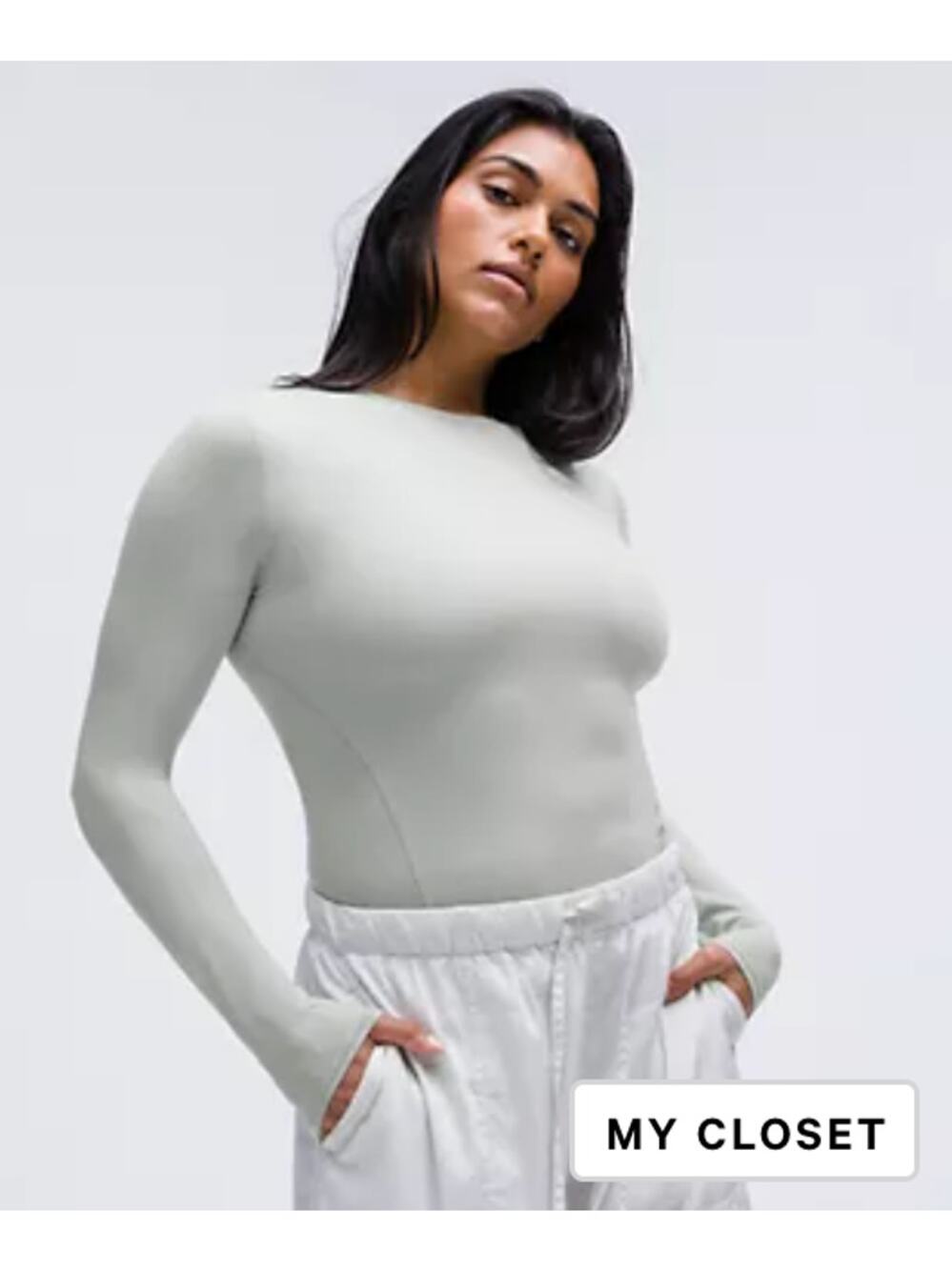 Lululemon Wundermost Nulu Crewneck Long Sleeve Shirt XS Jade Grey
